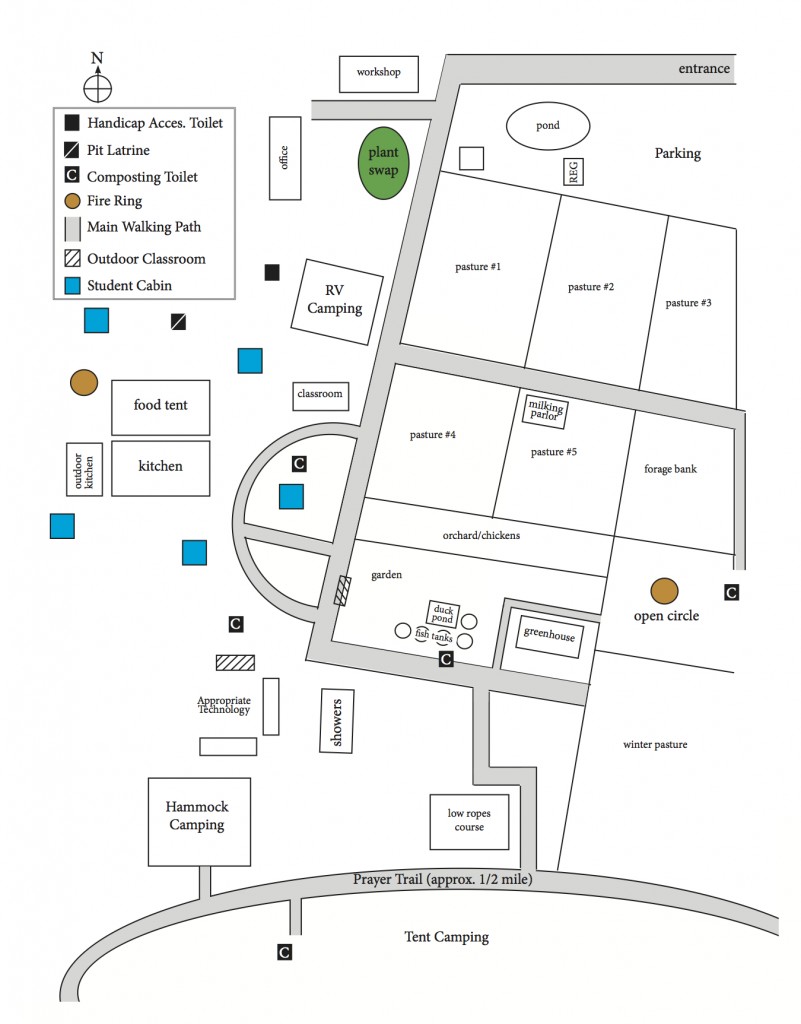 Map of H.E.A.R.T. Village FL Permaculture Convergence 2015